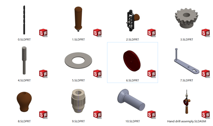 solidworks模型下载手摇钻